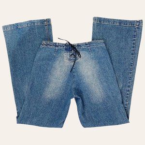 🍓VINTAGE 90s DOSE 70s WIDE LEG LACE UP & BUTTON UP FLARES🍓